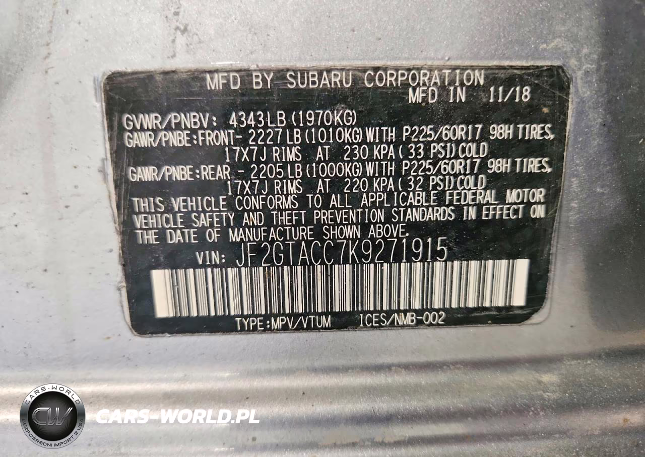 2019 Subaru Crosstrek Premium VIN:JF2GTACC7K9271915 - 14