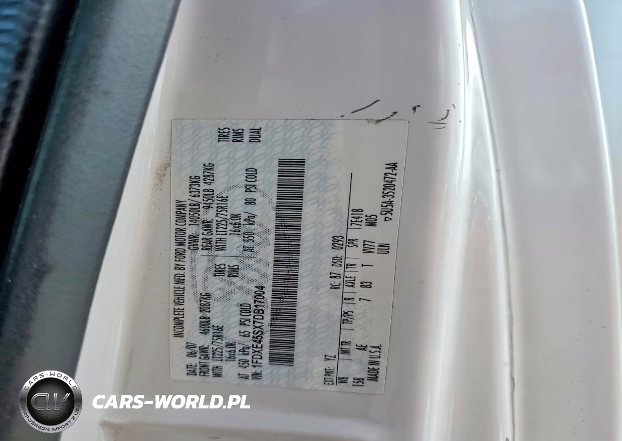 2007 Ford Econoline E450 Super Duty Cutaway Van VIN:1FDXE45SX7DB17004 - 12