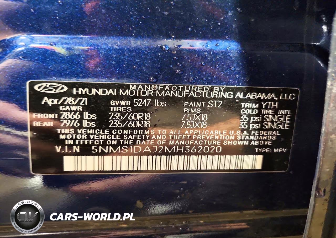 2021 Hyundai Santa Fe Se VIN:5NMS1DAJ2MH362020 - 14