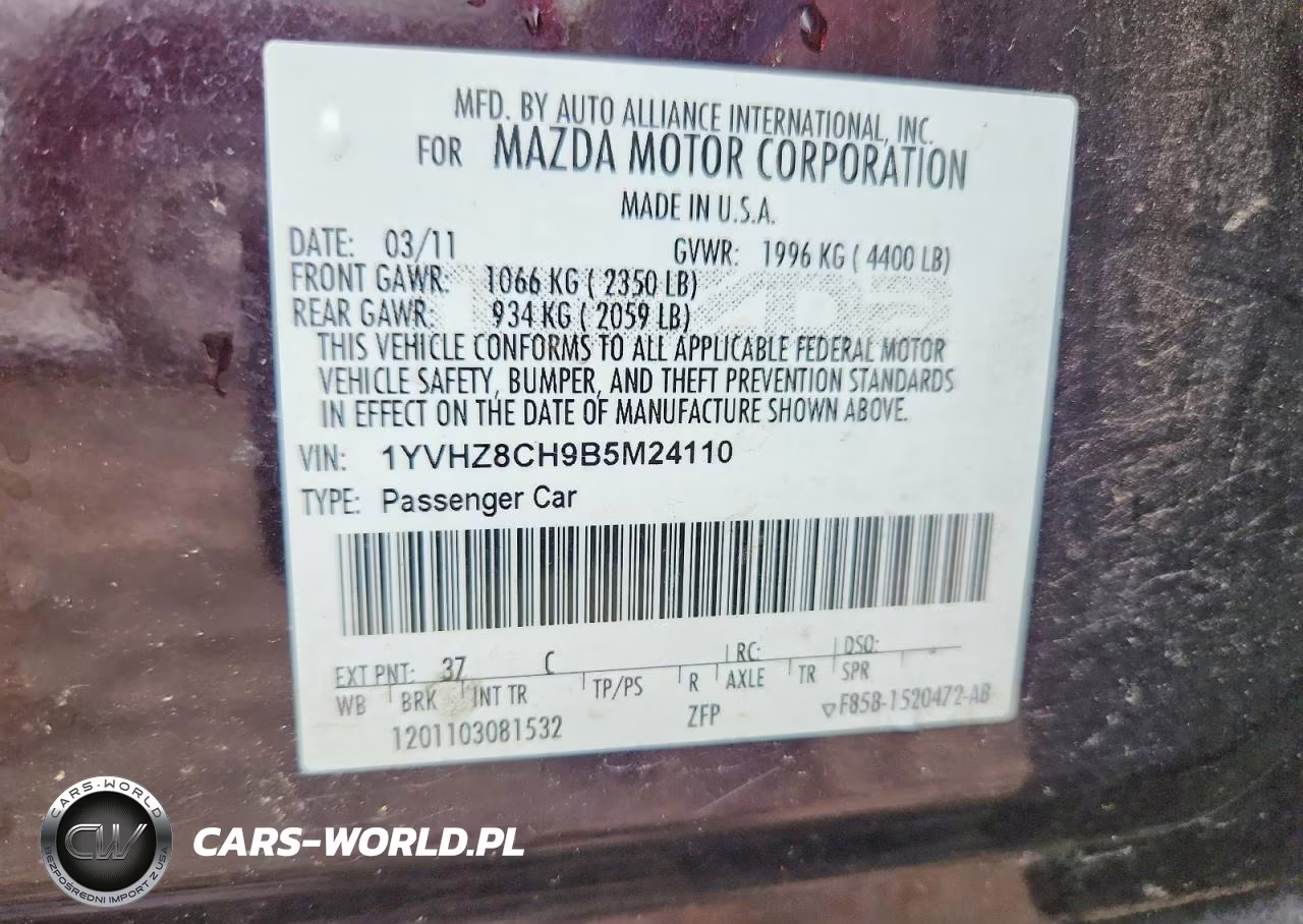 2011 Mazda 6 I VIN:1YVHZ8CH9B5M24110 - 12