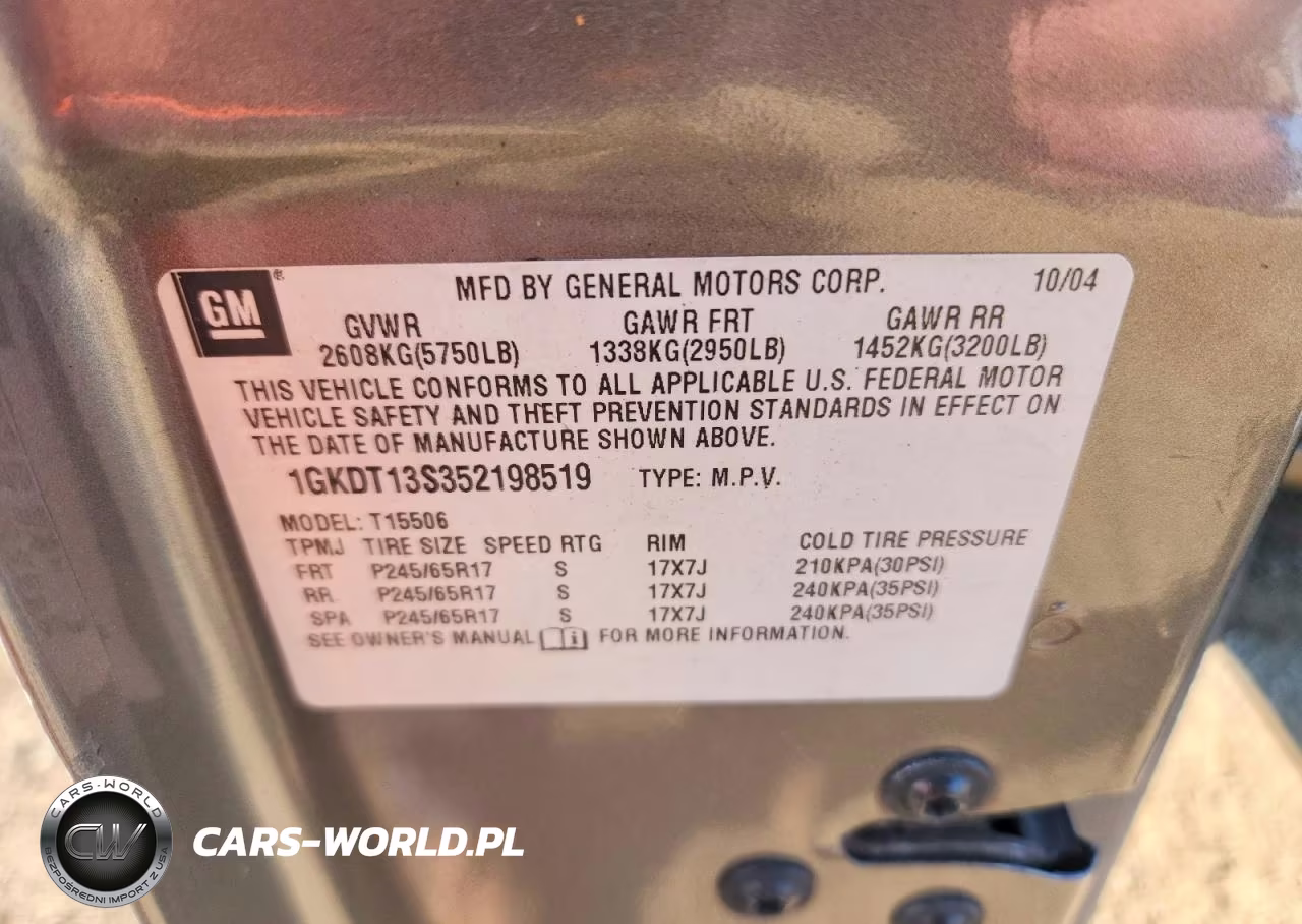 2005 GMC Envoy VIN:1GKDT13S352198519 - 12