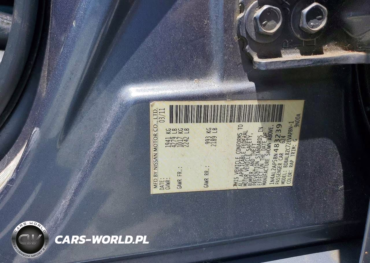 2011 Nissan Altima 2.5 VIN:1N4AL2AP5BN483239 - 12