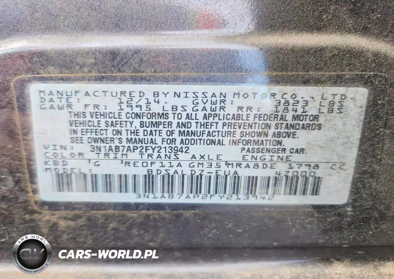 2015 Nissan Sentra Sv VIN:3N1AB7AP2FY213942 - 12