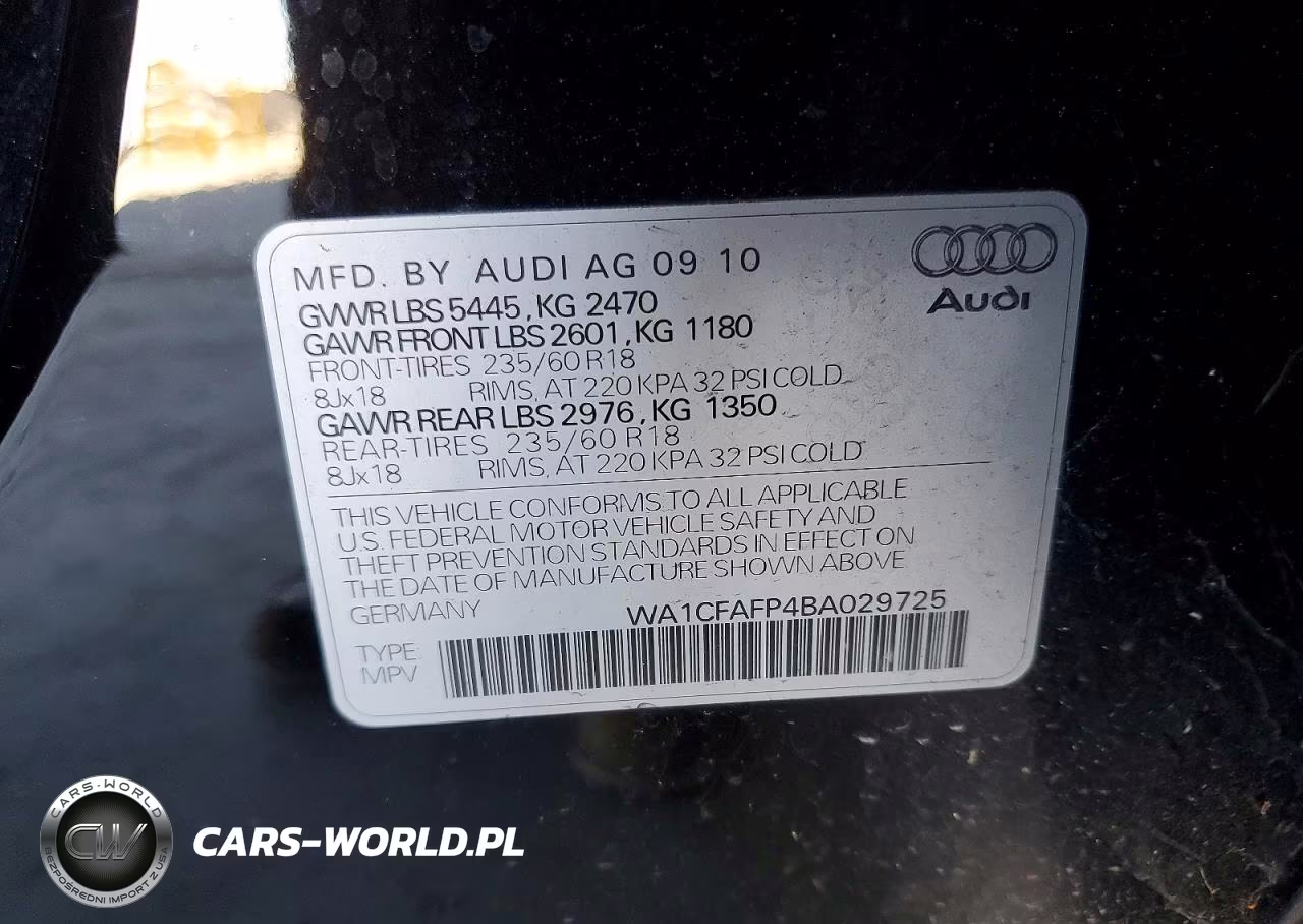 2011 Audi Q5 Premium VIN:WA1CFAFP4BA029725 - 13