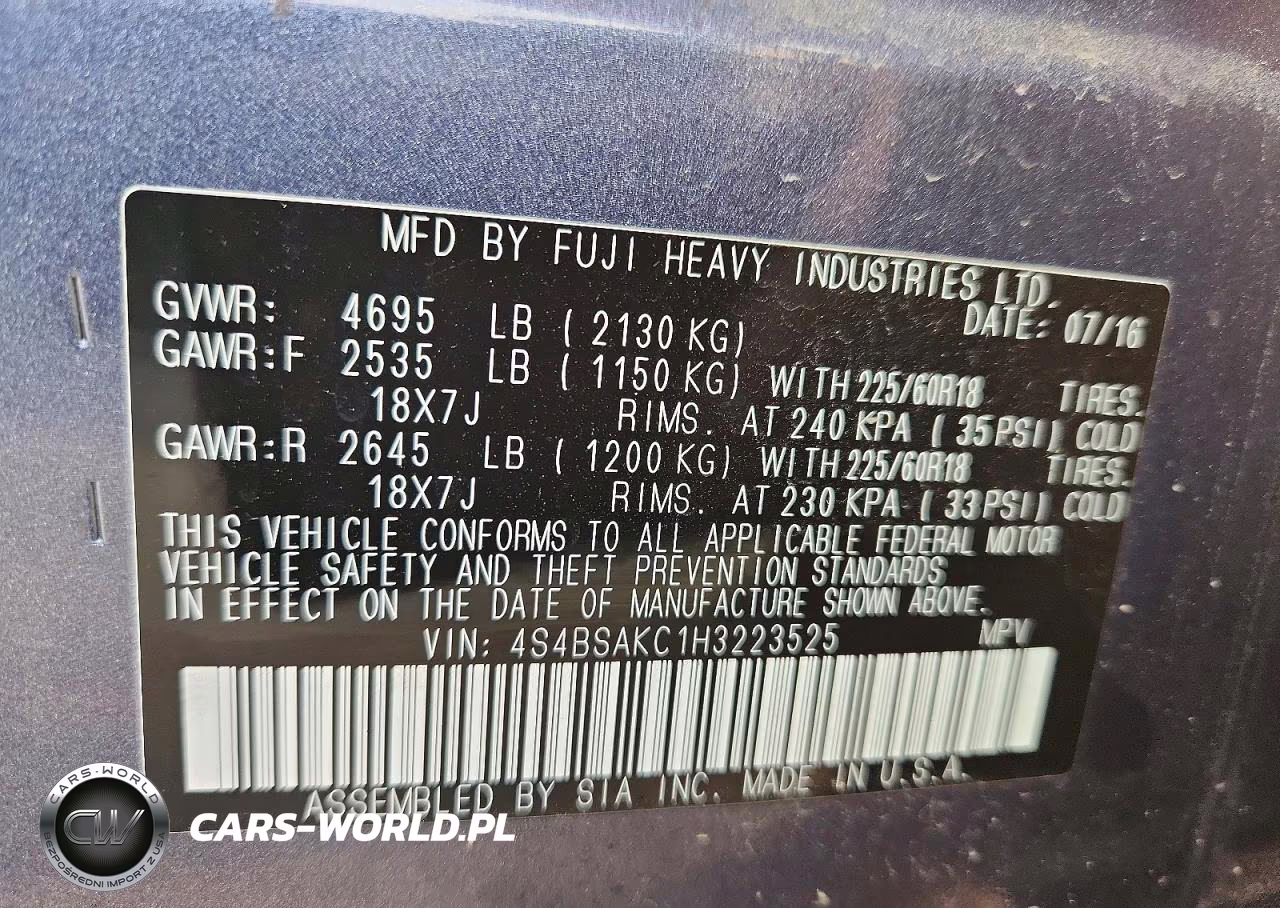 2017 Subaru Outback 2.5I Limited VIN:4S4BSAKC1H3223525 - 13