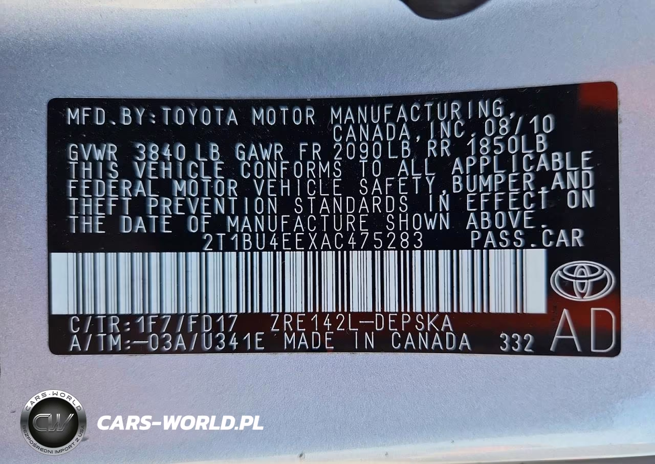 2010 Toyota Corolla S VIN:2T1BU4EEXAC475283 - 12