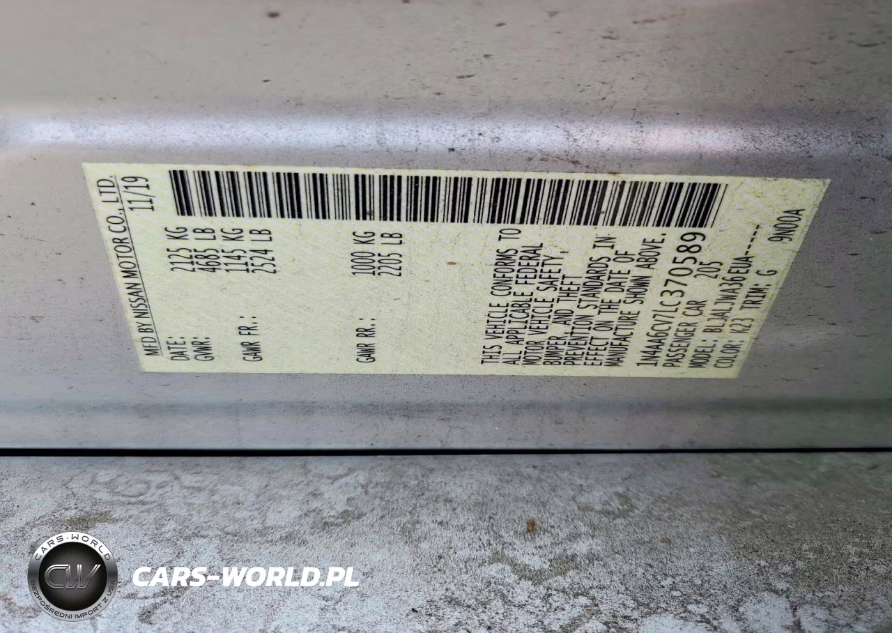 2020 Nissan Maxima Sv VIN:1N4AA6CV7LC370589 - 12