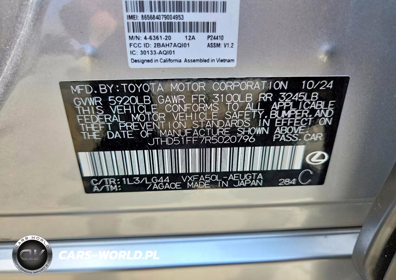 2024 Lexus Ls 500 Base VIN:JTHD51FF7R5020796 - 12
