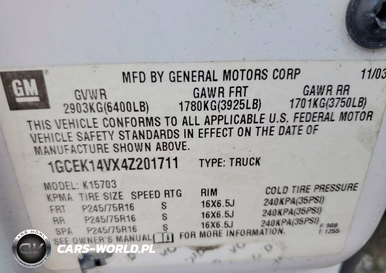 2004 Chevrolet Silverado K1500 VIN:1GCEK14VX4Z201711 - 13