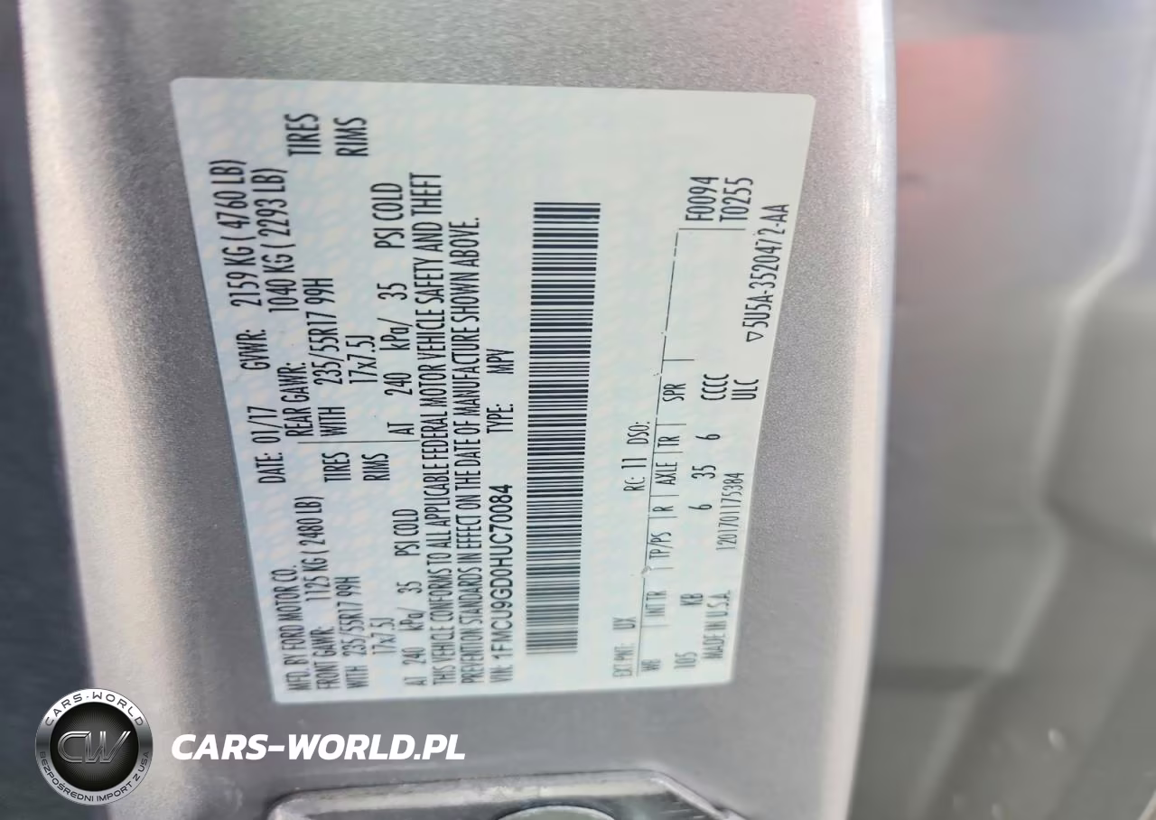 2017 Ford Escape Se VIN:1FMCU9GD0HUC70084 - 12