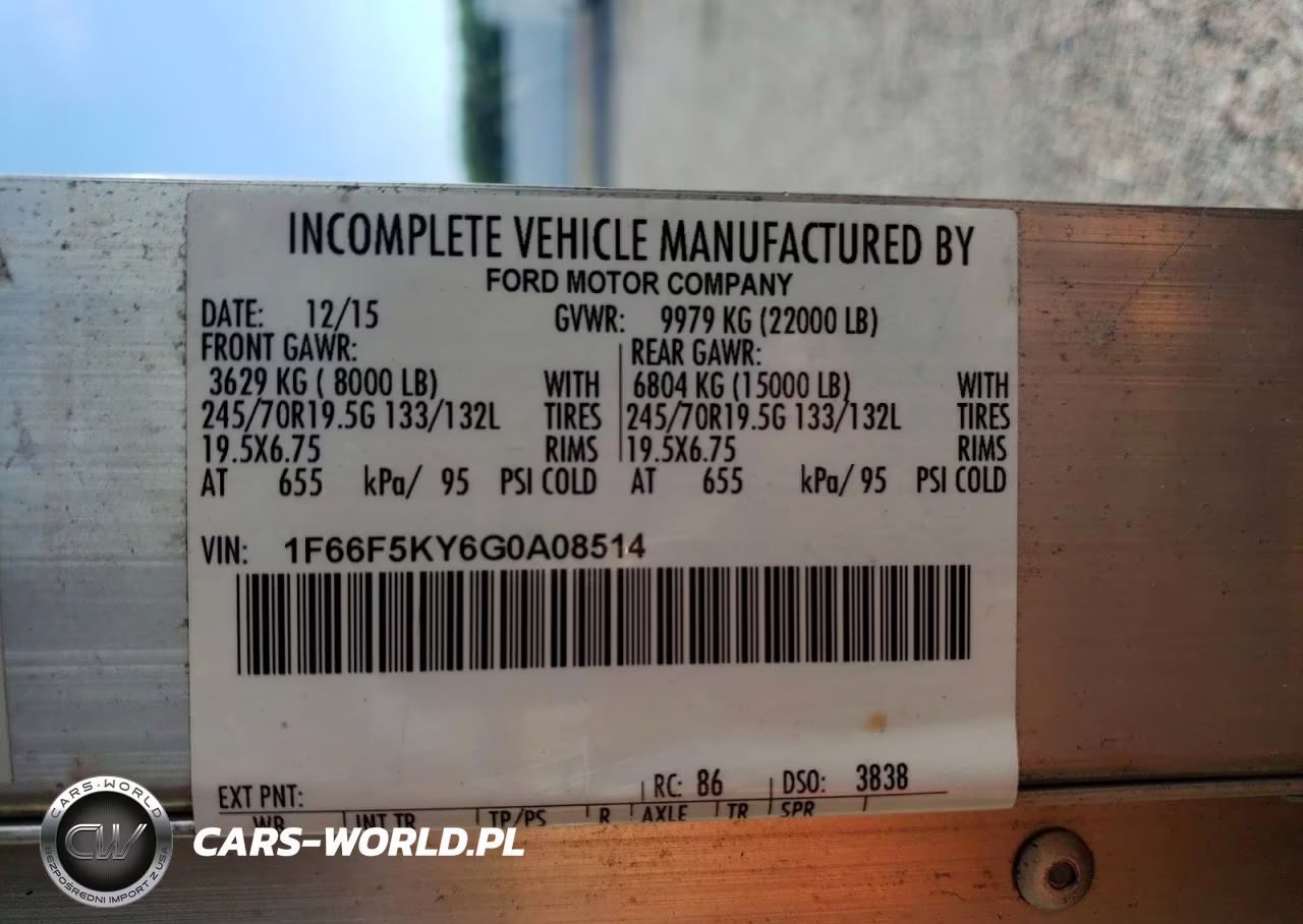 2016 Ford F59 Delivery Truck VIN:1F66F5KY6G0A08514 - 12