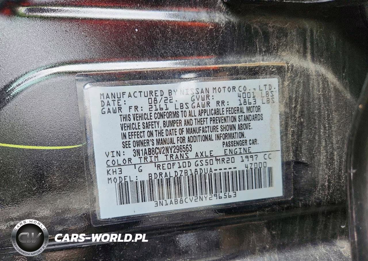 2022 Nissan Sentra Sv VIN:3N1AB8CV2NY296563 - 12