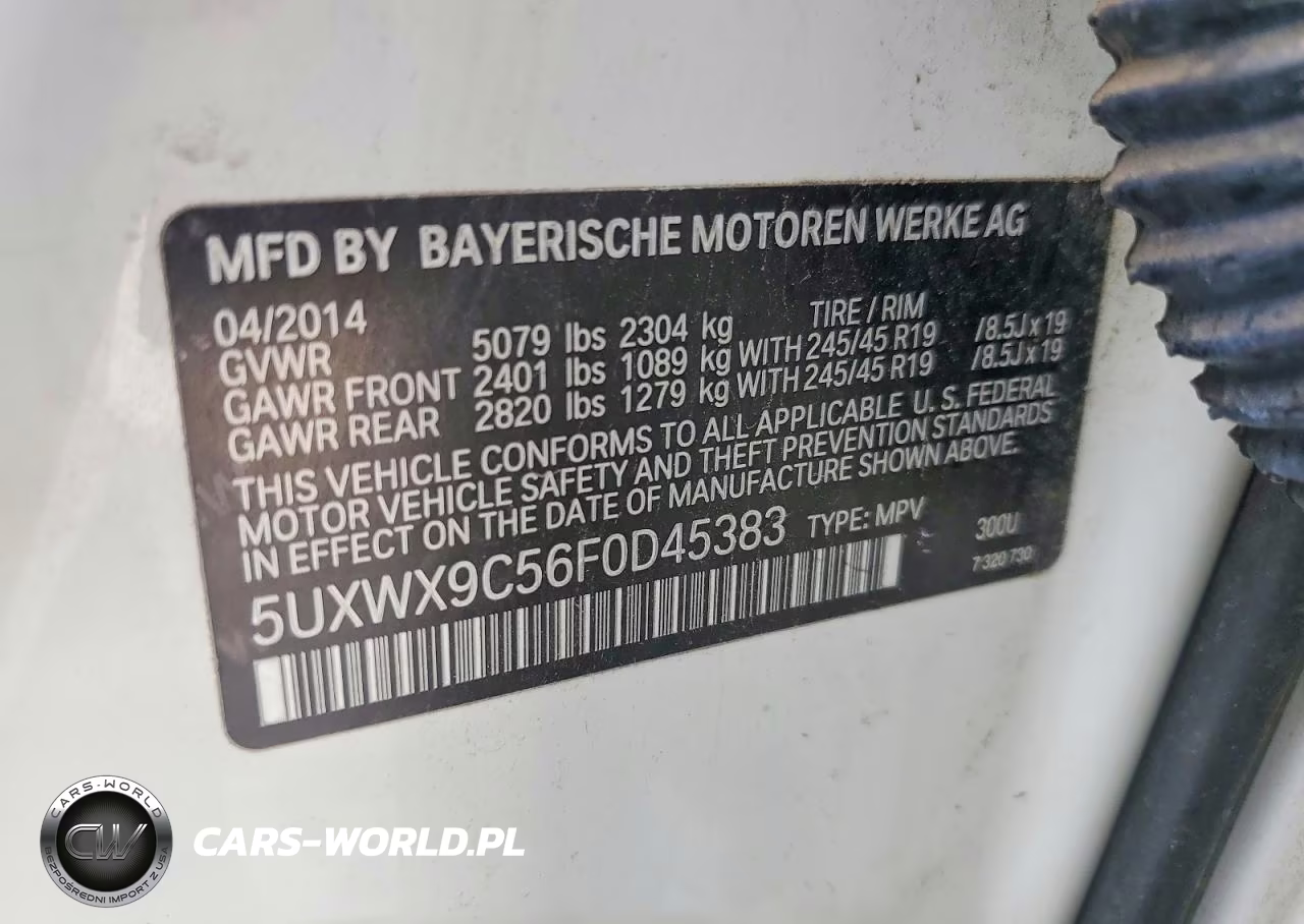 2015 BMW X3 xDrive28I VIN:5UXWX9C56F0D45383 - 12