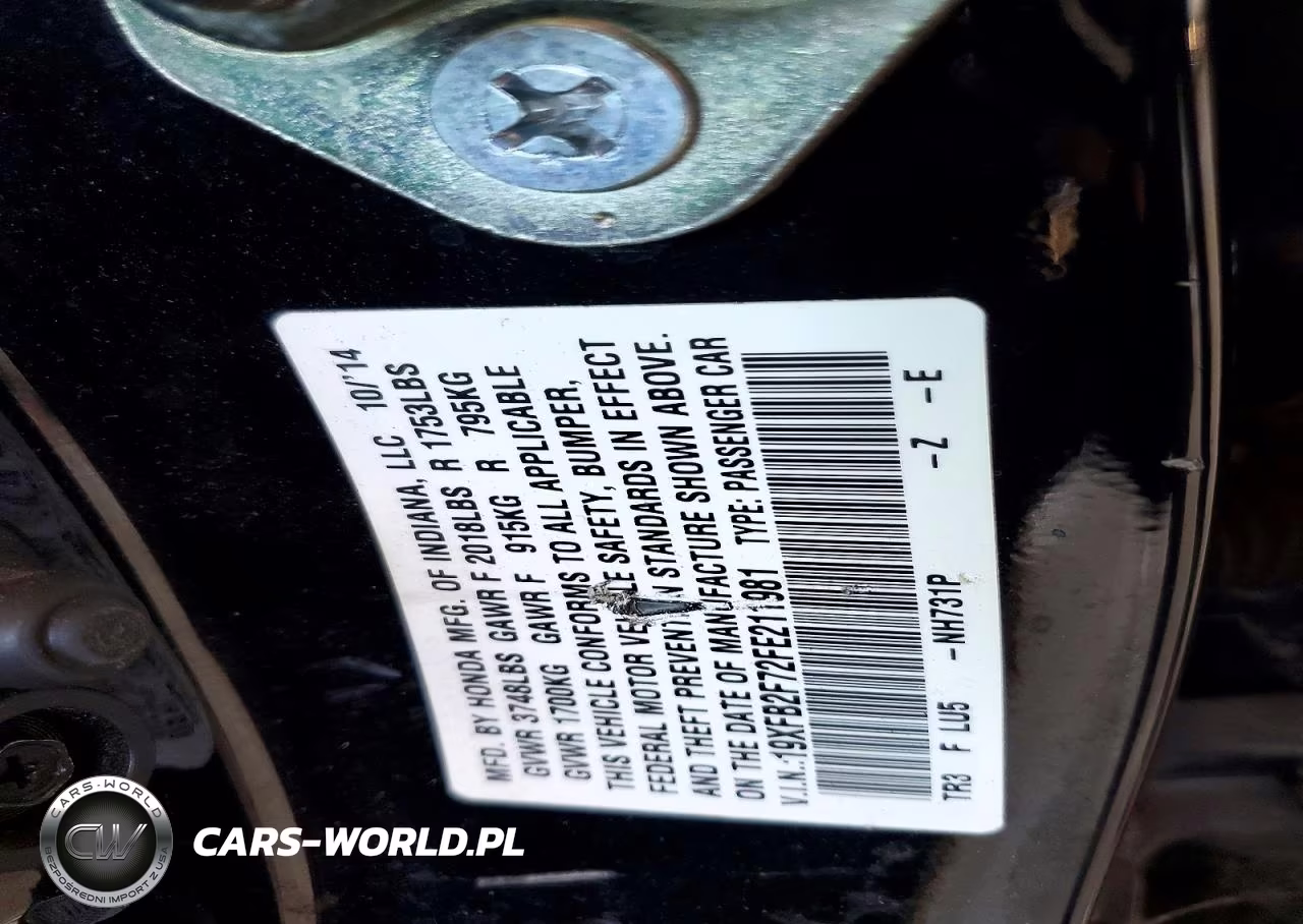 2015 Honda Civic Se VIN:19XFB2F72FE211981 - 12