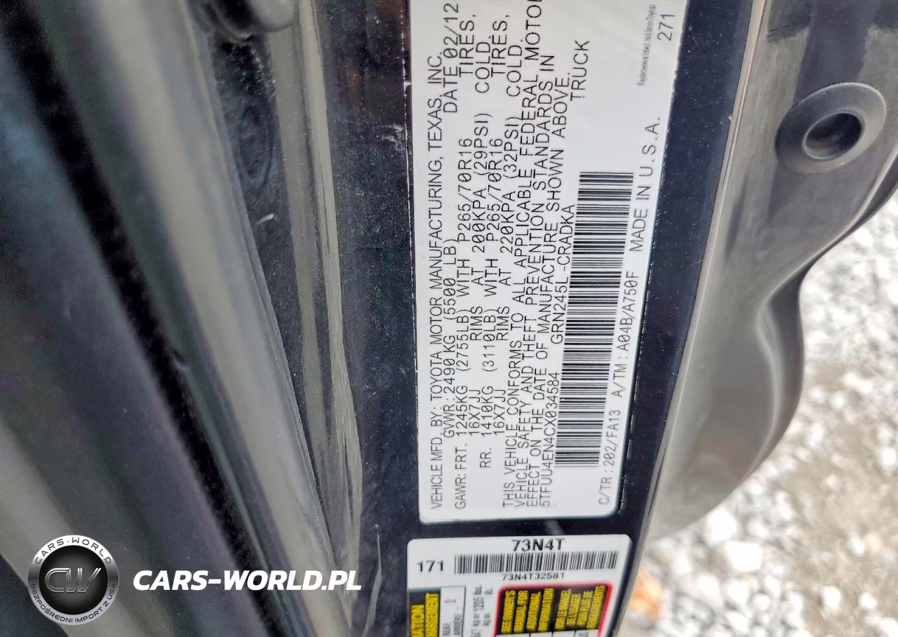 2012 Toyota Tacoma V6 VIN:5TFUU4EN4CX034584 - 13