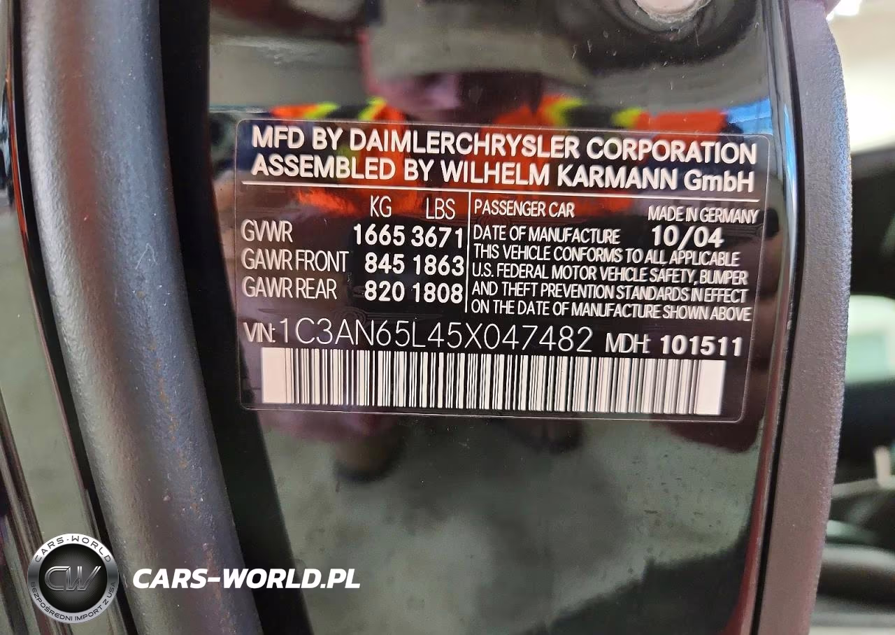 2005 Chrysler Crossfire Limited VIN:1C3AN65L45X047482 - 12