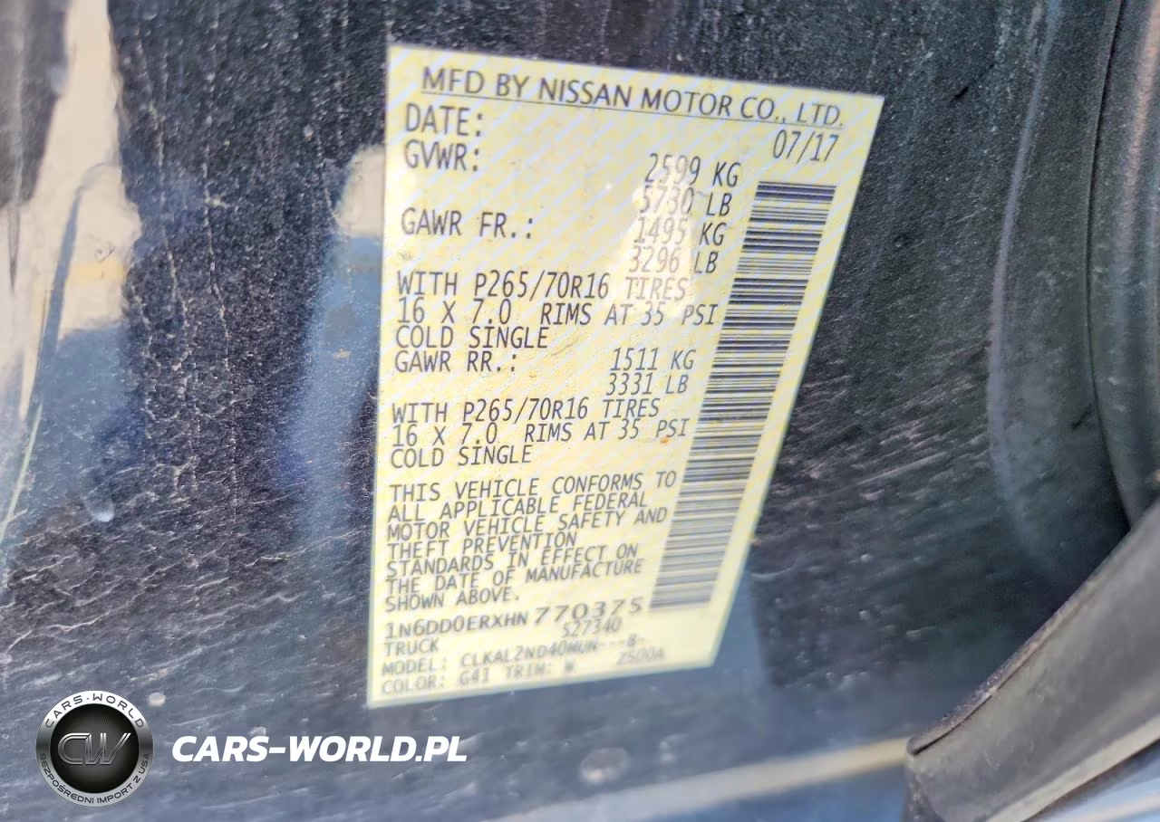 2017 Nissan Frontier Sv VIN:1N6DD0ERXHN770375 - 12