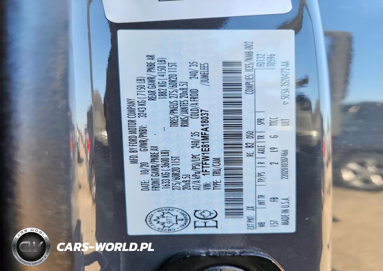 2021 Ford F150 Supercrew VIN:1FTFW1E81MFA18037 - 12