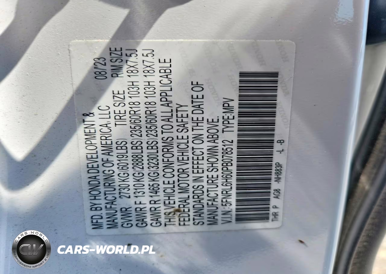 2023 Honda Odyssey Exl VIN:5FNRL6H60PB078512 - 13