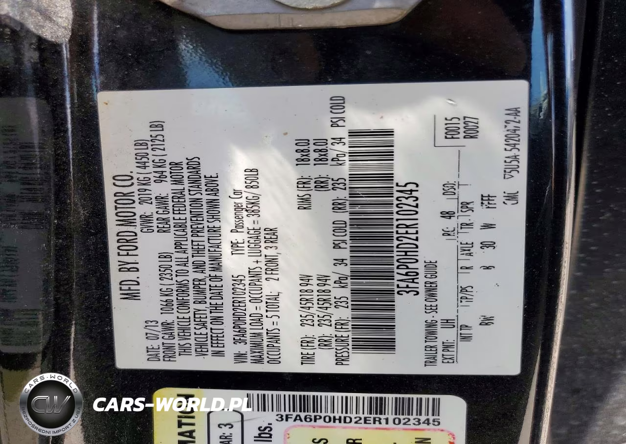 2014 Ford Fusion Se VIN:3FA6P0HD2ER102345 - 12
