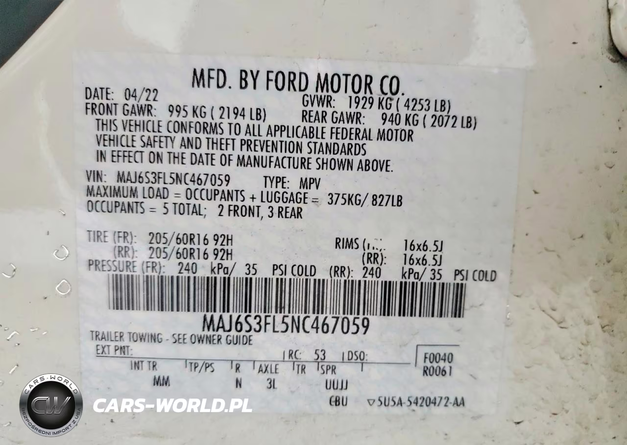 2022 Ford Ecosport S VIN:MAJ6S3FL5NC467059 - 13