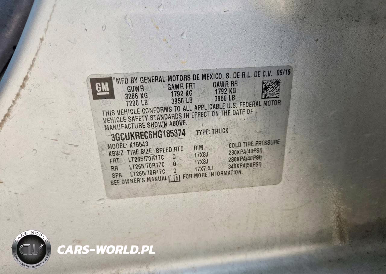 2017 Chevrolet Silverado K1500 Lt VIN:3GCUKREC6HG185374 - 12