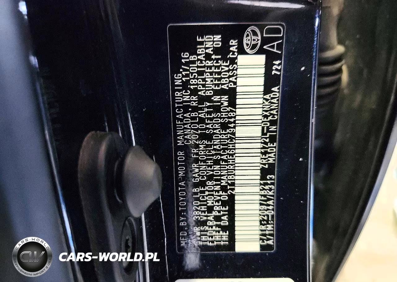 2017 Toyota Corolla Le VIN:2T1BURHE6HC794487 - 12