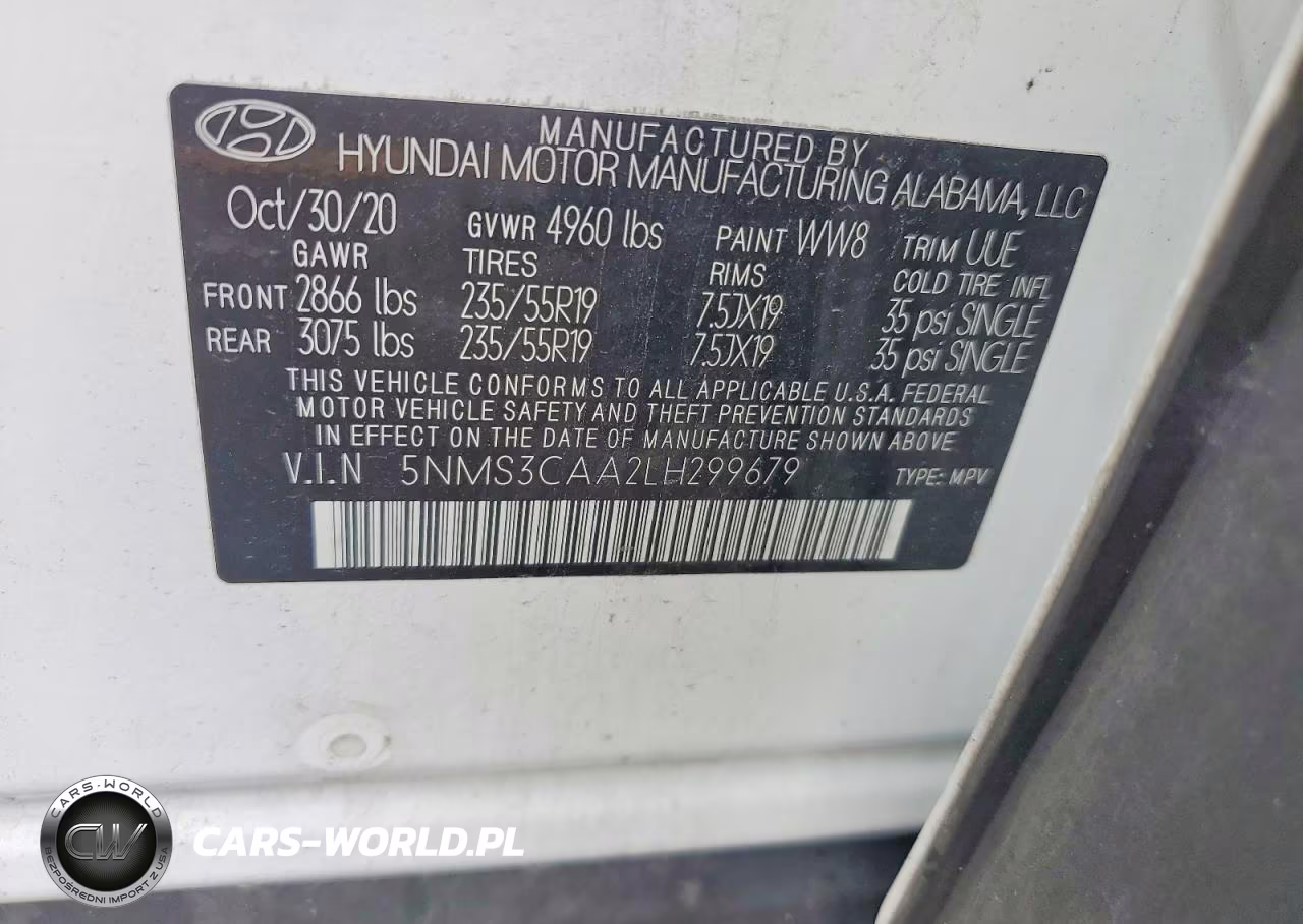 2020 Hyundai Santa Fe Sel 2.0T VIN:5NMS3CAA2LH299679 - 13