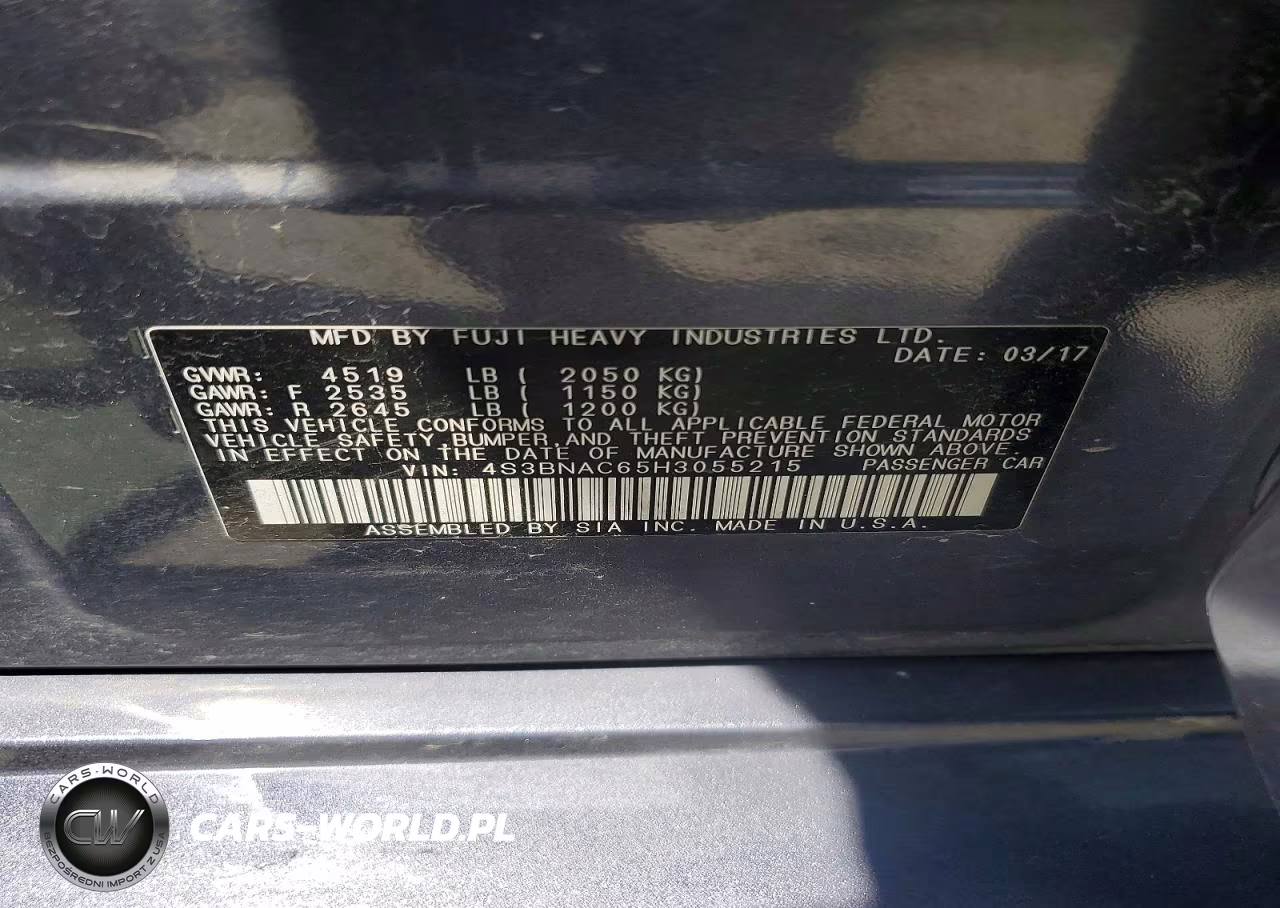 2017 Subaru Legacy 2.5I Premium VIN:4S3BNAC65H3055215 - 12
