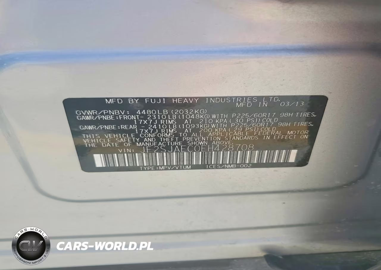 2014 Subaru Forester 2.5I Premium VIN:JF2SJAEC0EH428708 - 13