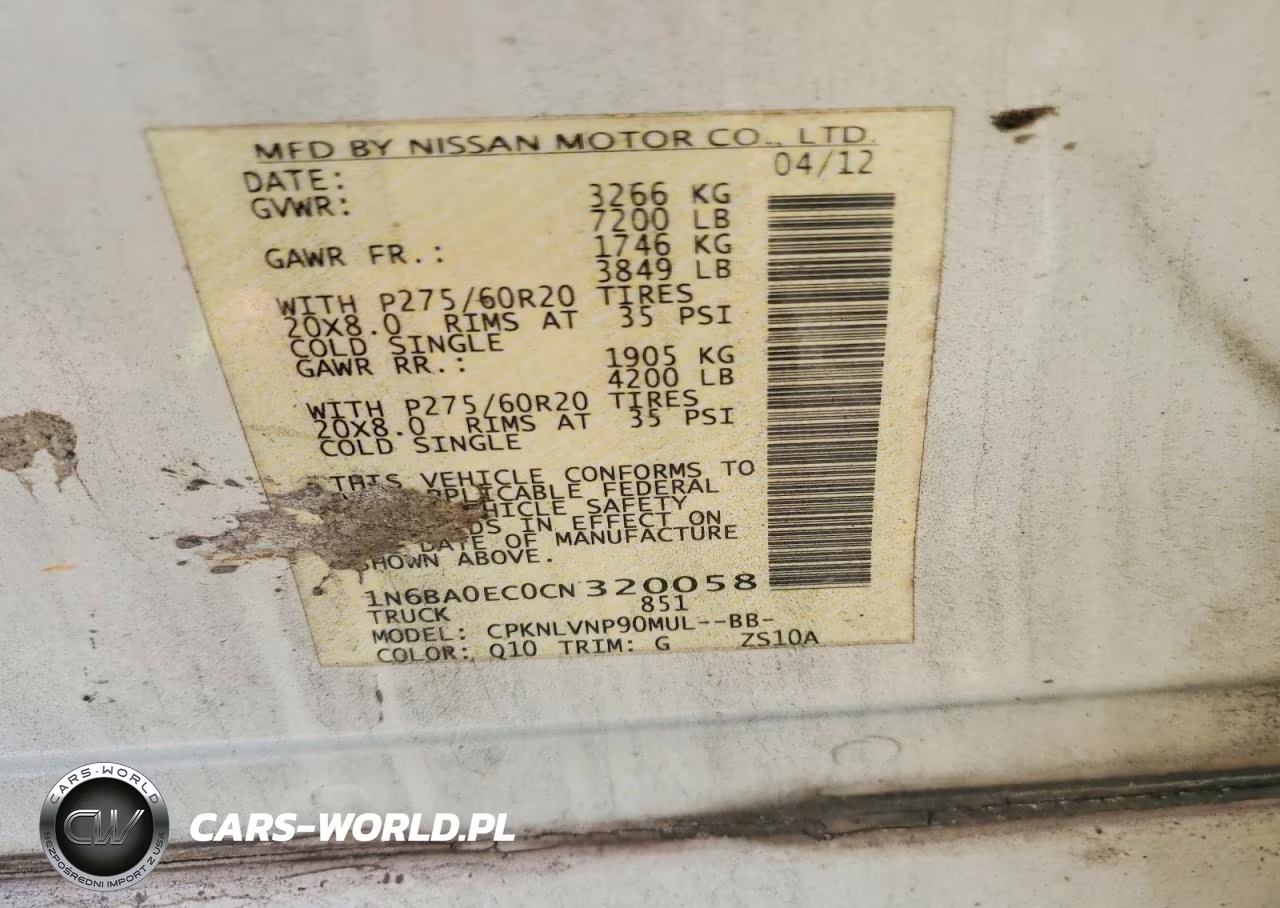 2012 Nissan Titan Sv VIN:1N6BA0EC0CN320058 - 12