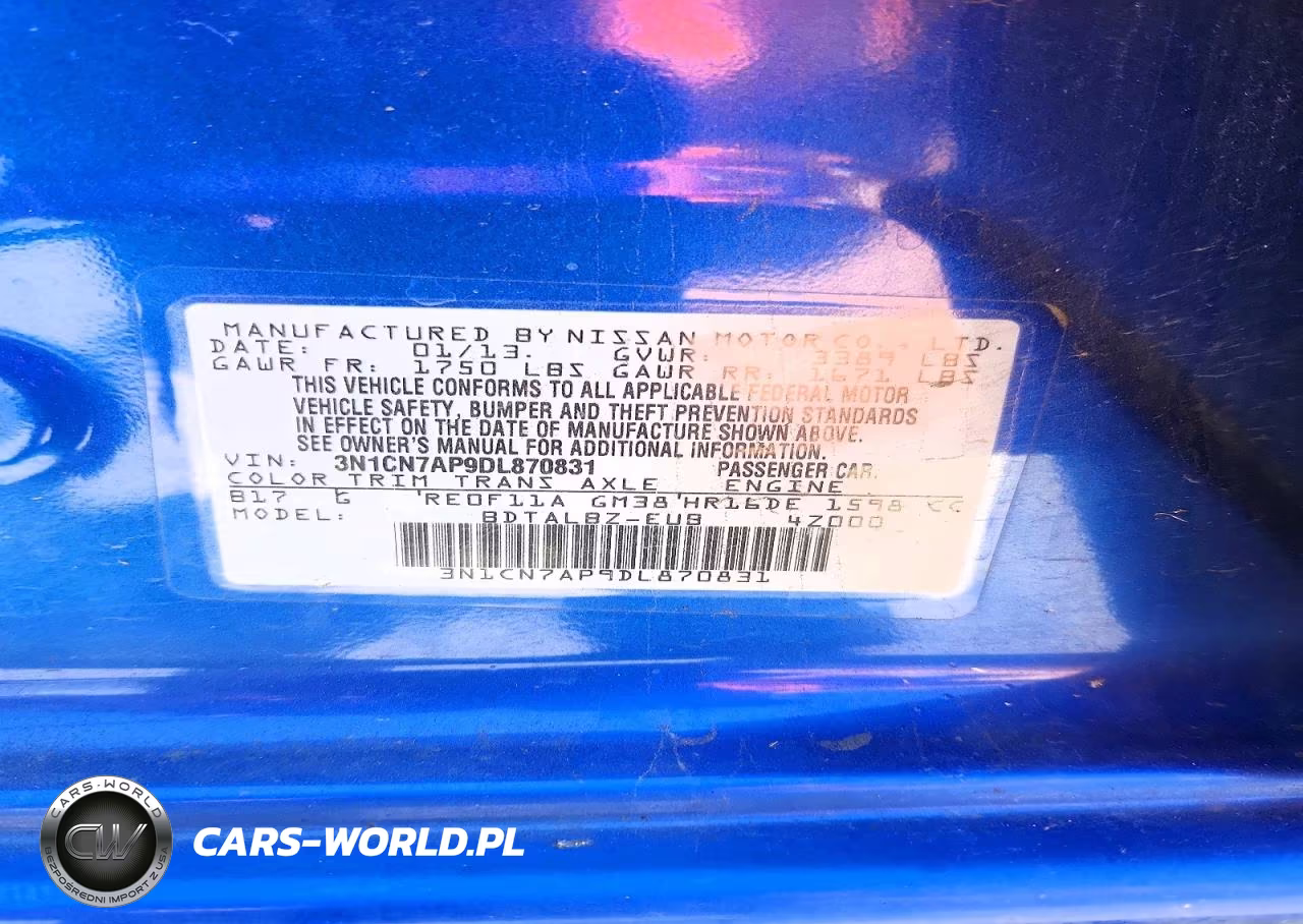 2013 Nissan Versa 1.6 S VIN:3N1CN7AP9DL870831 - 12