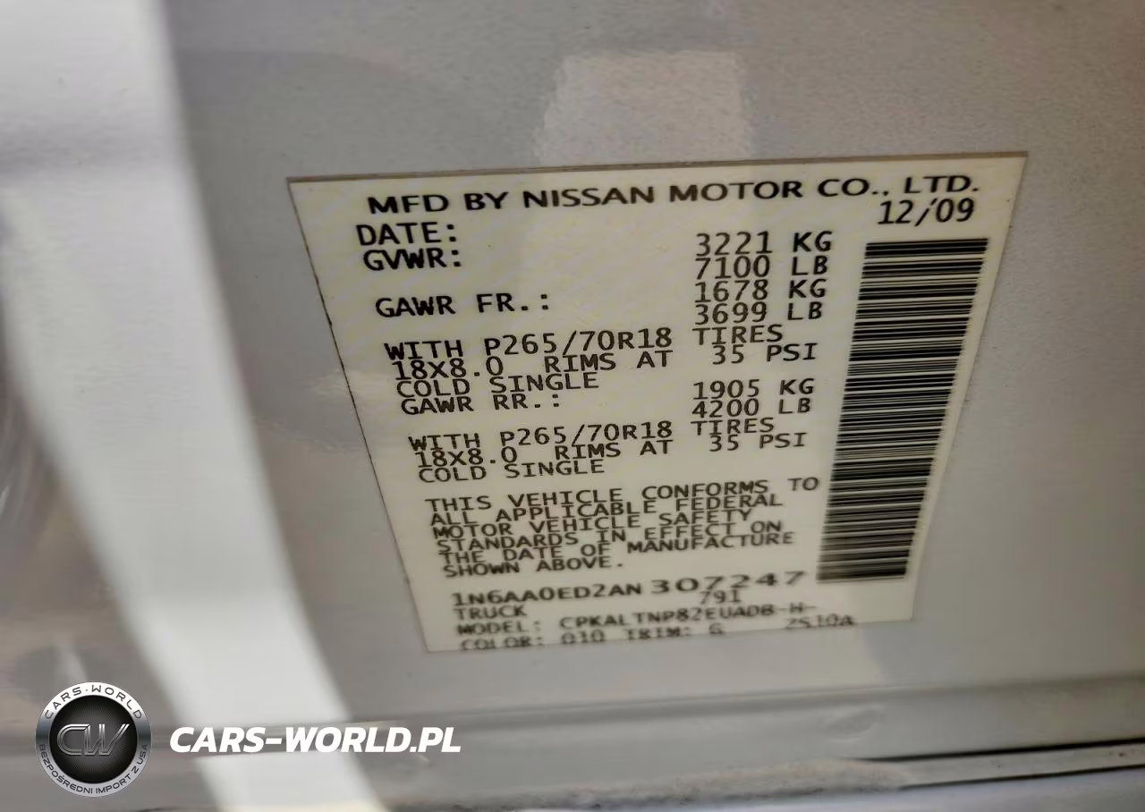 2010 Nissan Titan Se VIN:1N6AA0ED2AN307247 - 12