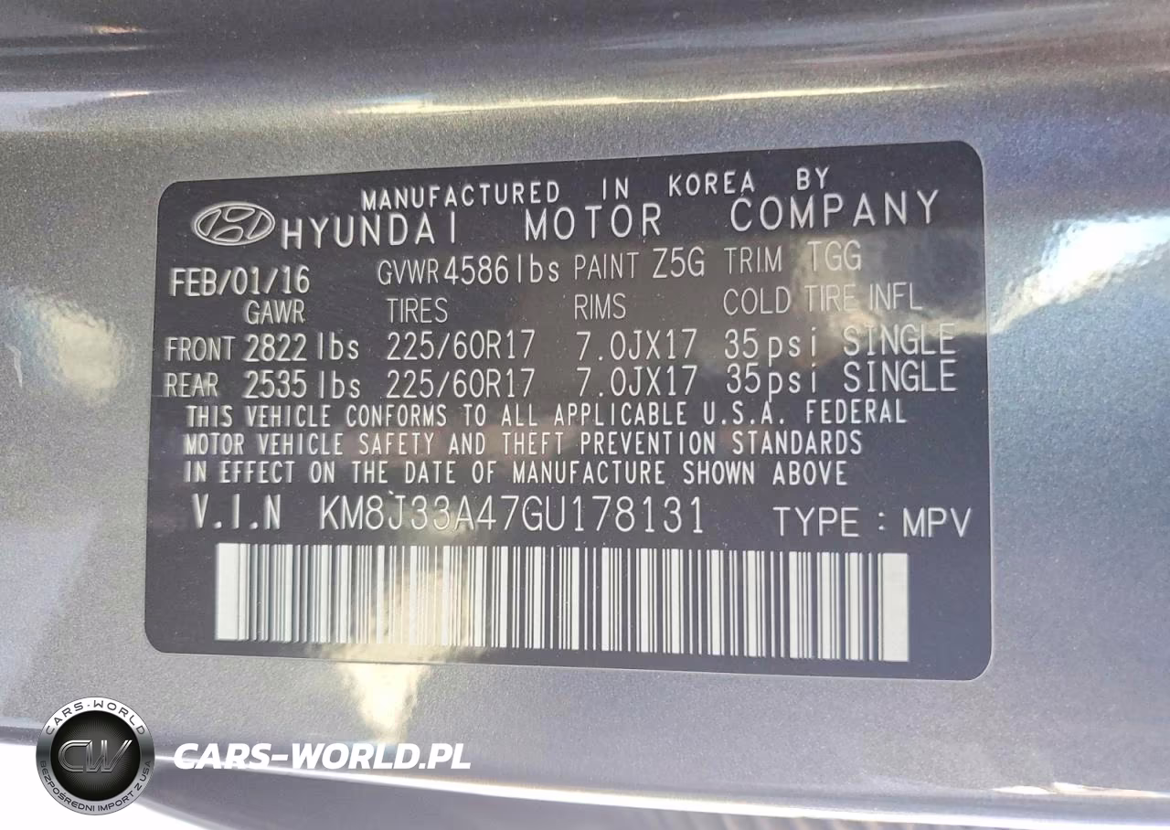 2016 Hyundai Tucson Se VIN:KM8J33A47GU178131 - 12