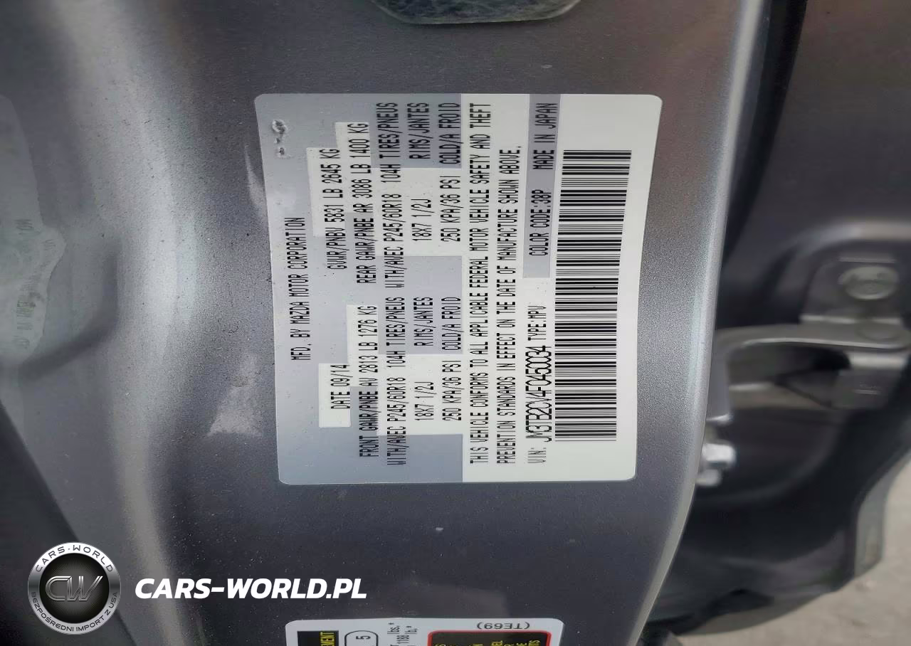 2015 Mazda Cx-9 Touring VIN:JM3TB2CV4F0450034 - 13