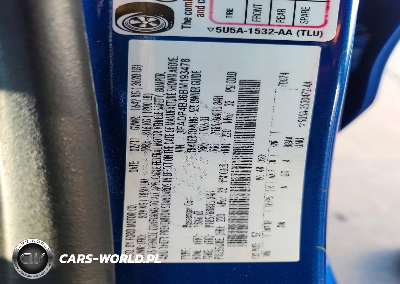 2011 Ford Fiesta Se VIN:3FADP4BJ6BM193478 - 12