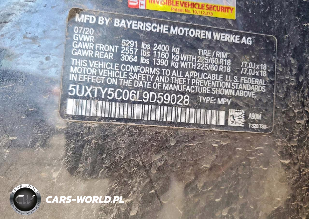 2020 BMW X3 xDrive30I VIN:5UXTY5C06L9D59028 - 13