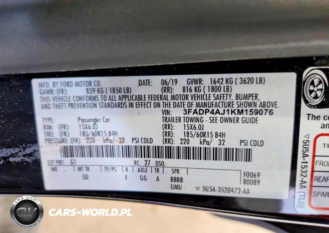 2019 Ford Fiesta S VIN:3FADP4AJ1KM159076 - 13