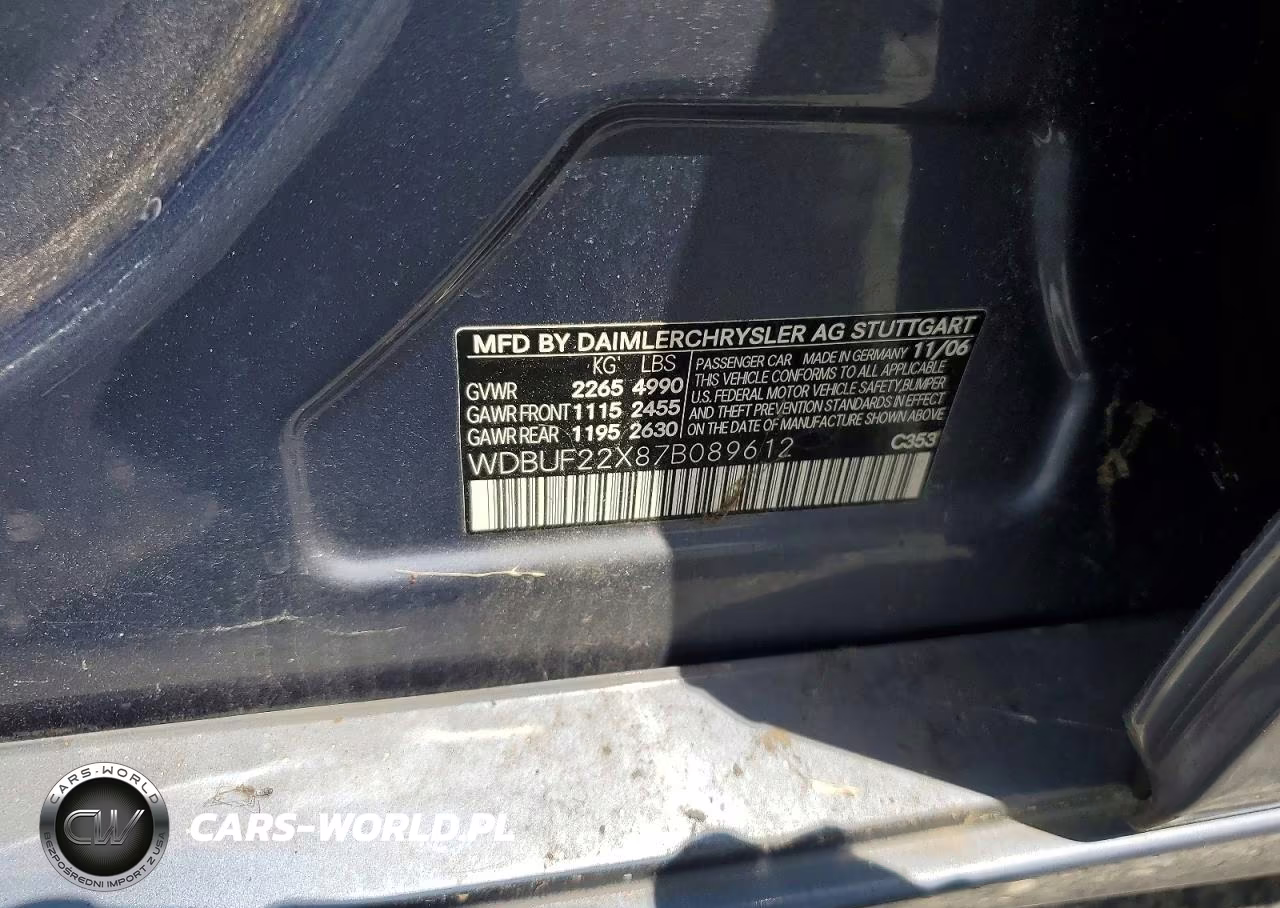 2007 Mercedes-Benz E 320 Cdi VIN:WDBUF22X87B089612 - 12