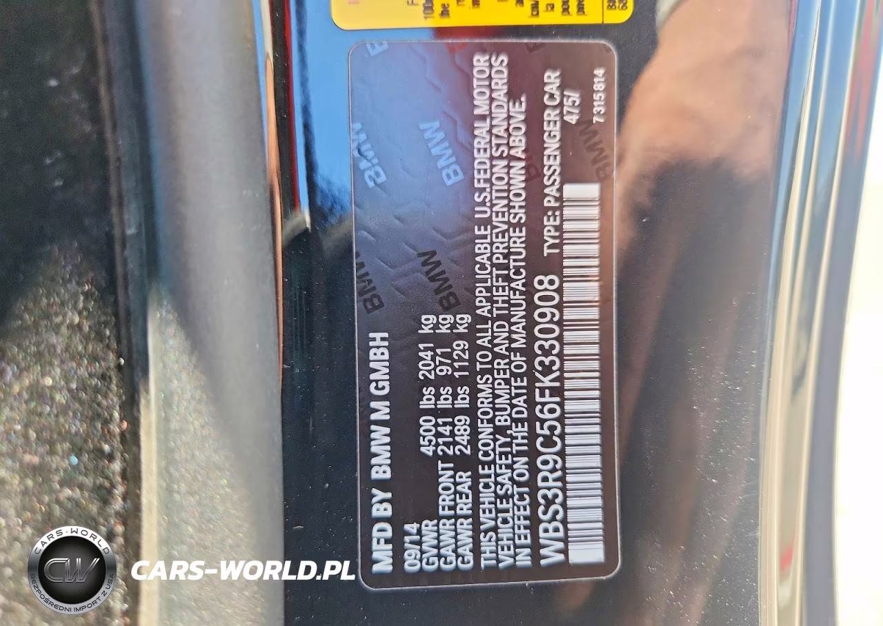 2015 BMW M4 VIN:WBS3R9C56FK330908 - 12