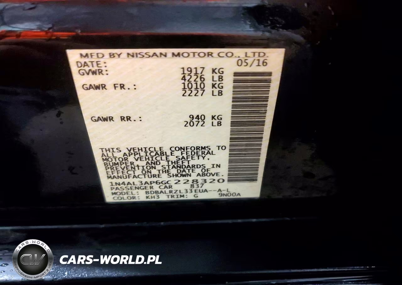 2016 Nissan Altima 2.5 Sl VIN:1N4AL3AP6GC228320 - 12
