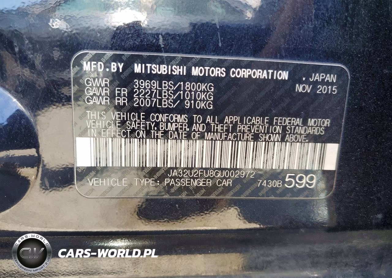 2016 Mitsubishi Lancer Es VIN:JA32U2FU8GU002972 - 12
