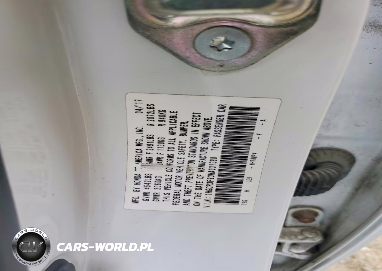 2017 Honda Accord Touring VIN:1HGCR3F93HA031390 - 12