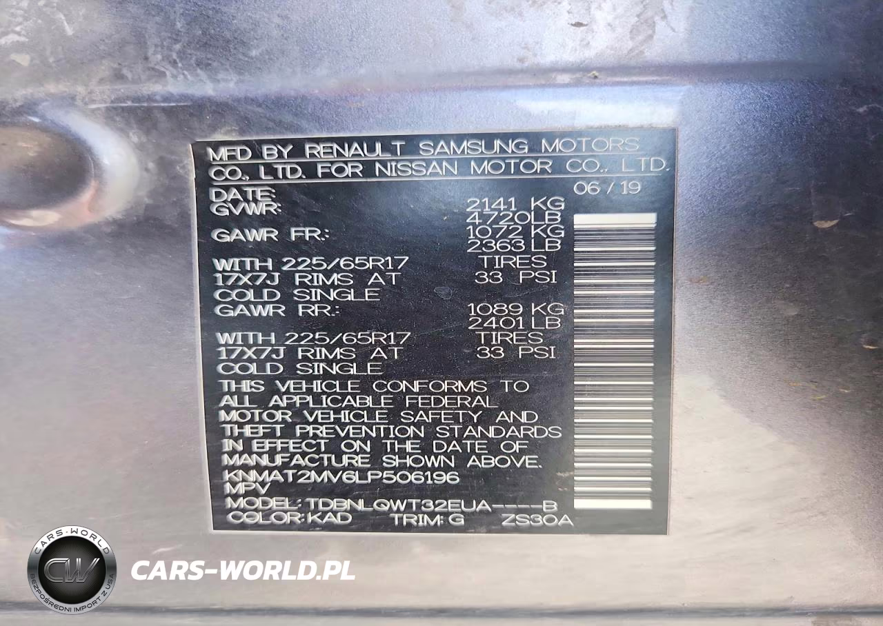 2020 Nissan Rogue Sv VIN:KNMAT2MV6LP506196 - 12