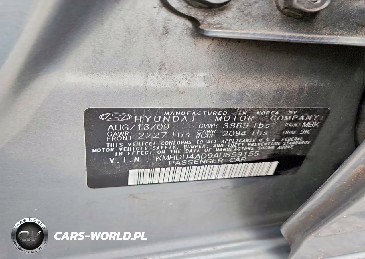 2010 Hyundai Elantra Gls VIN:KMHDU4AD9AU859155 - 12