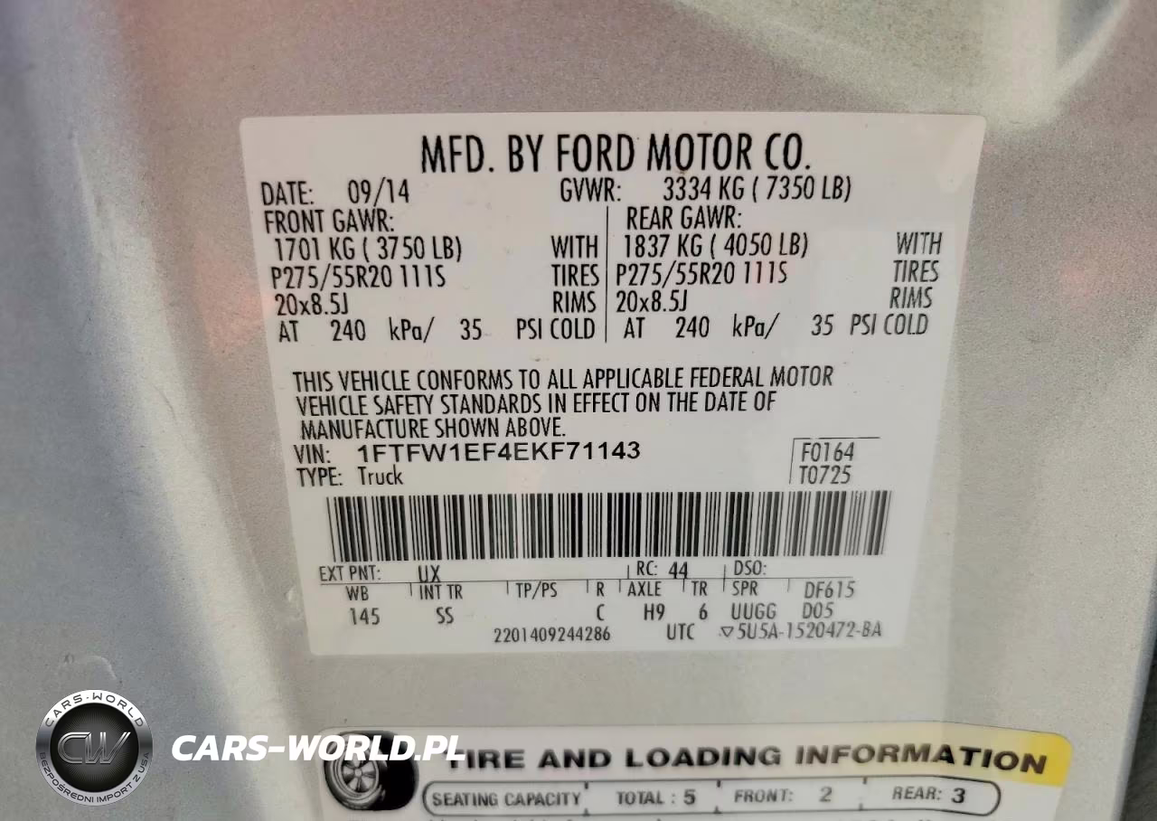 2014 Ford F150 Supercrew VIN:1FTFW1EF4EKF71143 - 13
