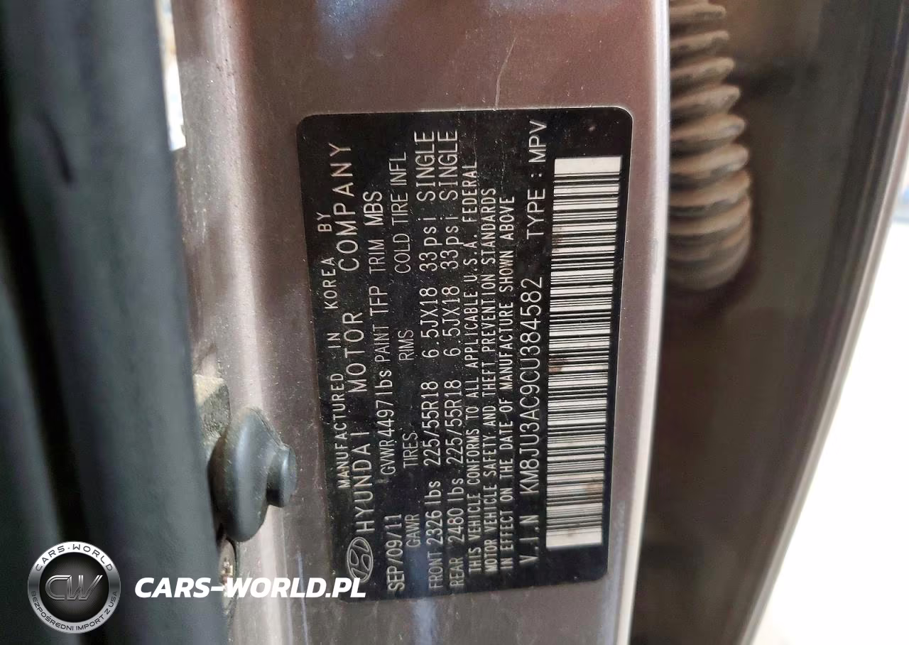 2012 Hyundai Tucson Limited VIN:KM8JU3AC9CU384582 - 13