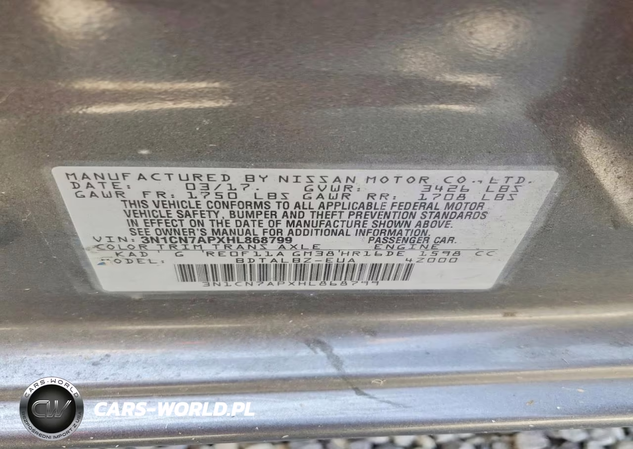 2017 Nissan Versa 1.6 Sv VIN:3N1CN7APXHL868799 - 12