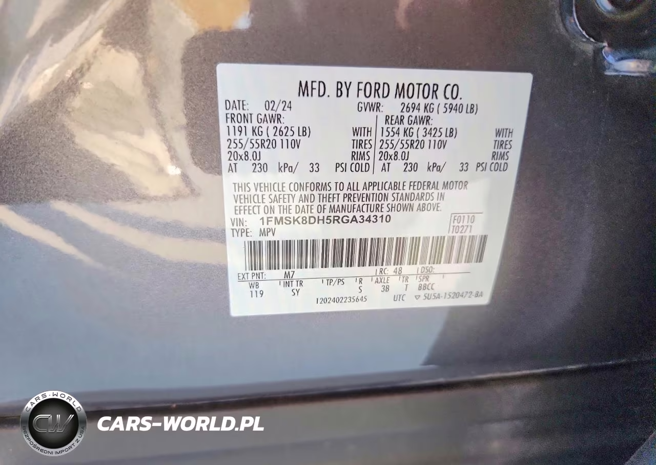 2024 Ford Explorer Xlt VIN:1FMSK8DH5RGA34310 - 14