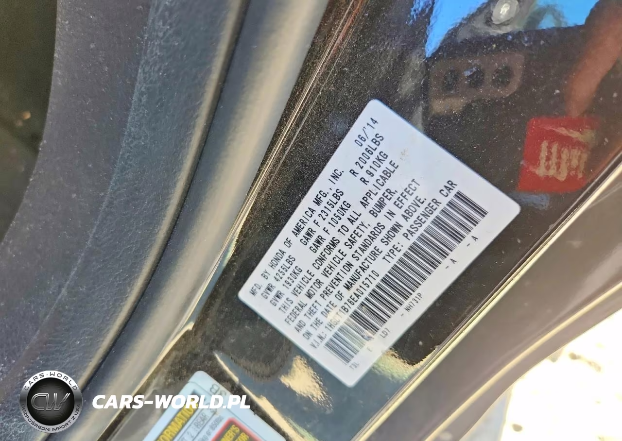 2014 Honda Accord Ex VIN:1HGCT1B76EA015710 - 12